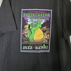 Disney Mardi Gras Louis & Gator T-Shirt - Black and Green